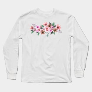 BOHO CHIC PEACH ROSE FLOWERS ARRANGEMENT Long Sleeve T-Shirt